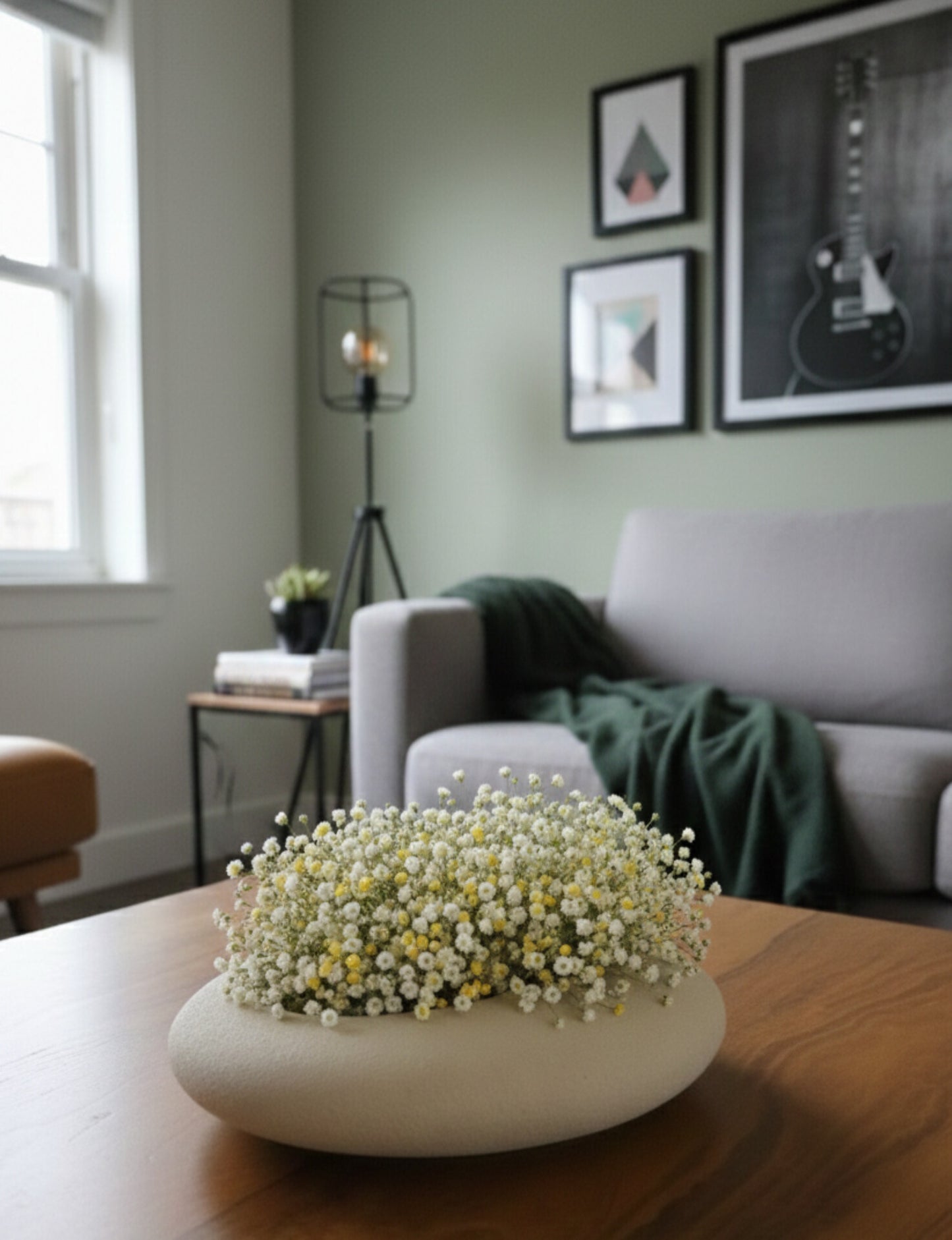 Modern Ceramic Centerpiece Vase Bowl – Elegant White Flower Arrangement for Dining Table & Living Room Decor