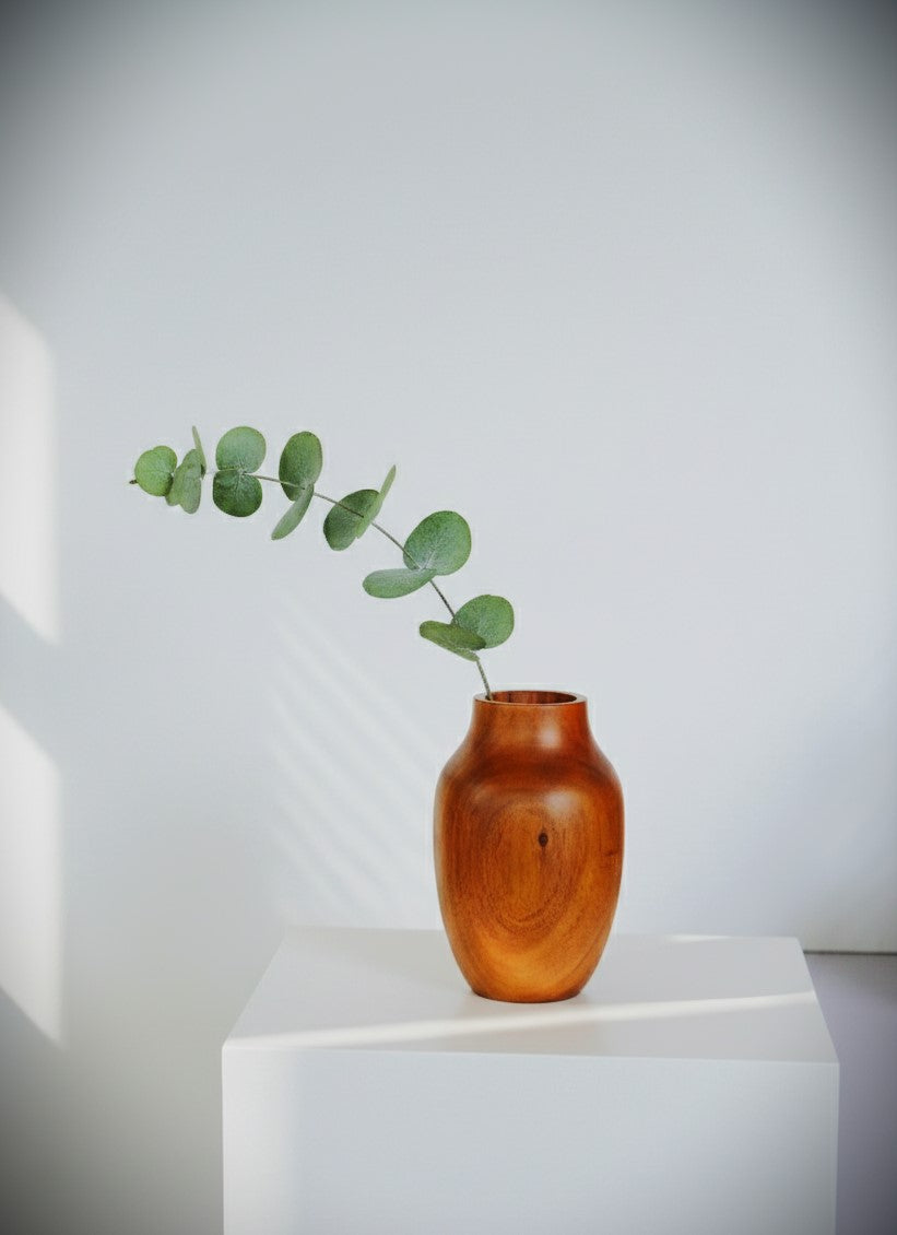 Handcrafted Wooden Vase | Natural Wooden Flower Vase for Home Decor & Table Styling
