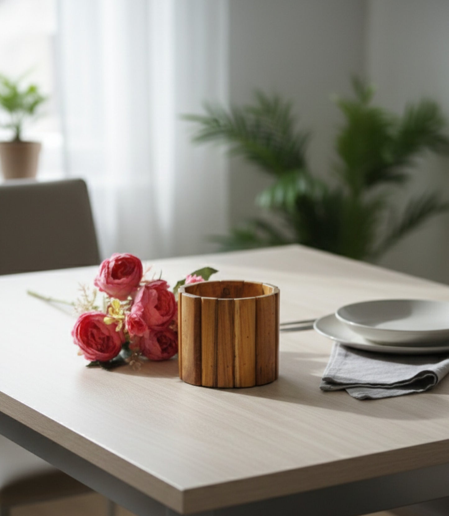 Wooden Flower Vase