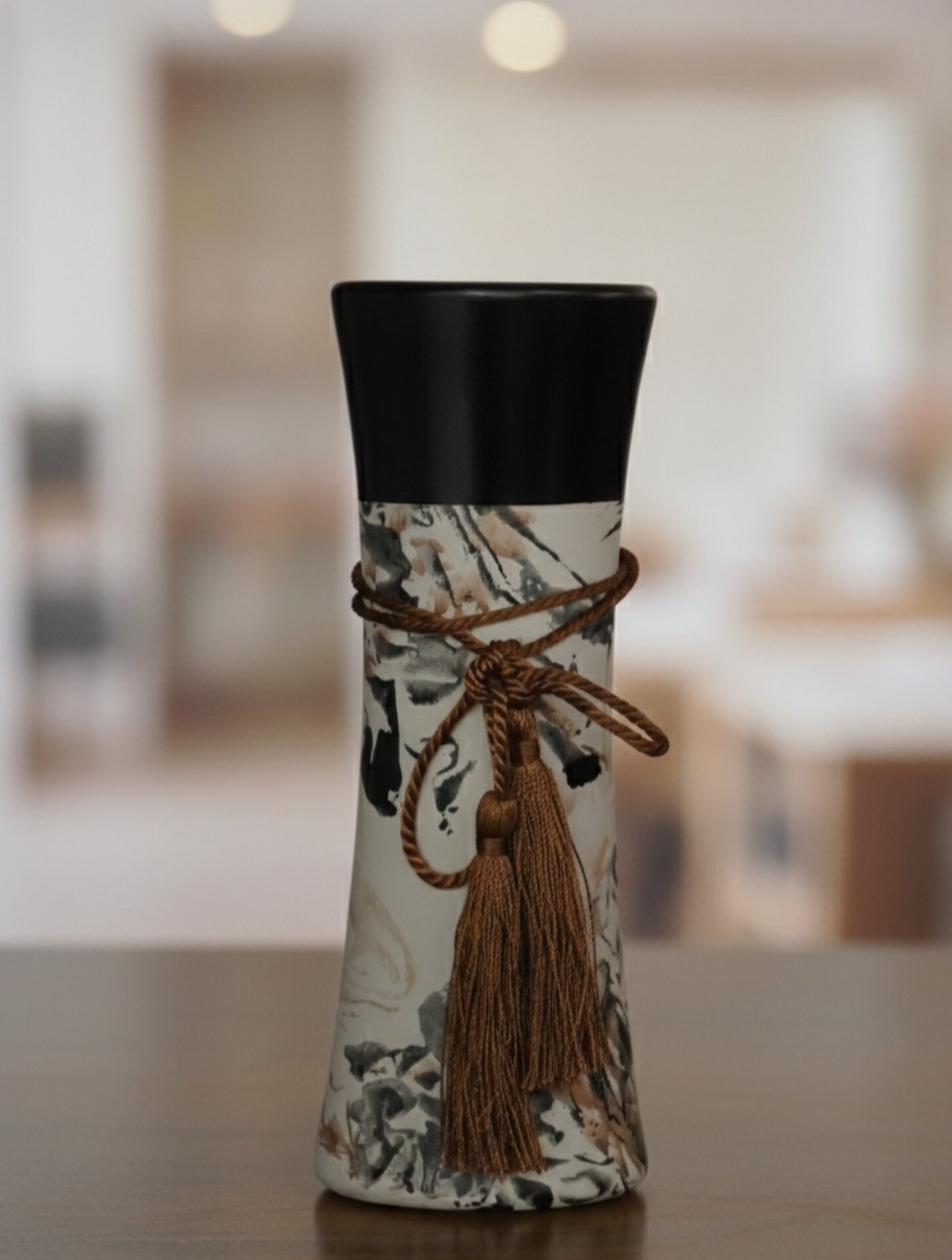 Abstract Ceramic Vase Set of 3 | Modern Home Decor Vases for Living Room, Shelf & Table Styling