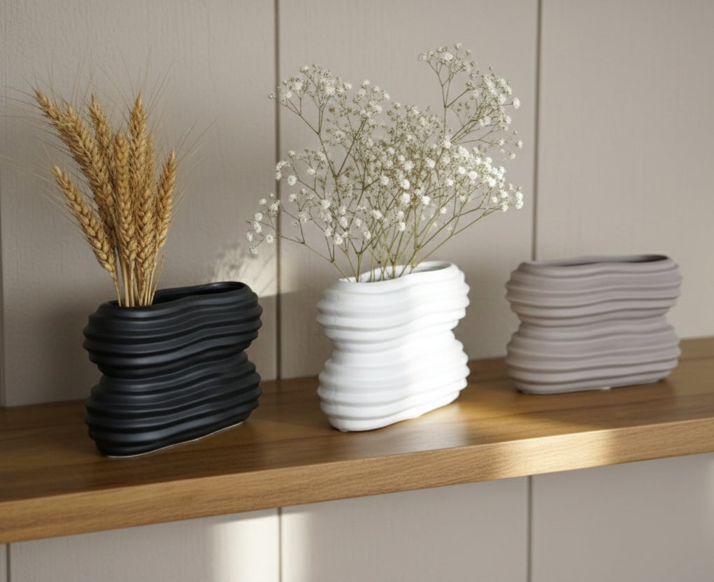 Modern White Ceramic Showpiece | Minimalist Decorative Accent for Home Decor