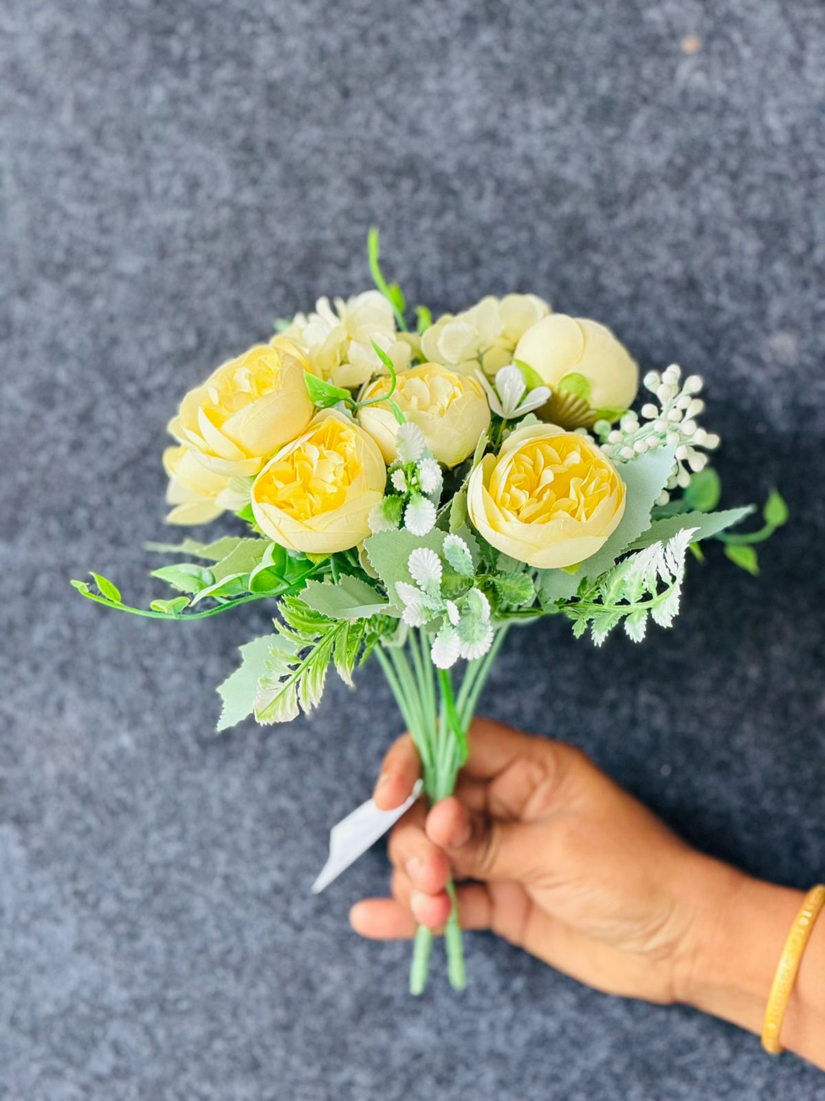 Artificial Yellow Flower Bunch Combo – 2 Set Decorative Floral Bouquet
