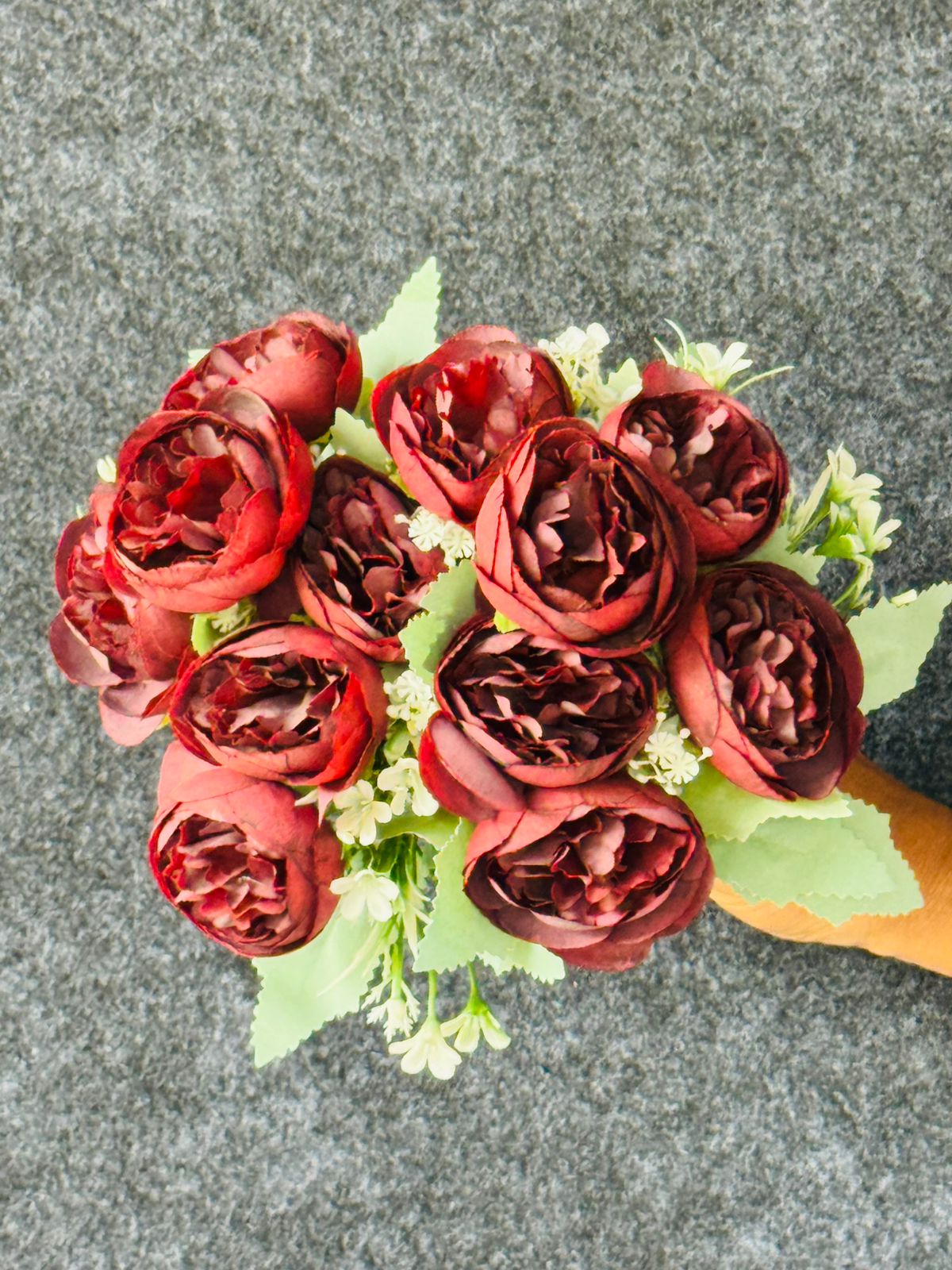 Royal Burgundy Artificial Flower Bunch Combo
