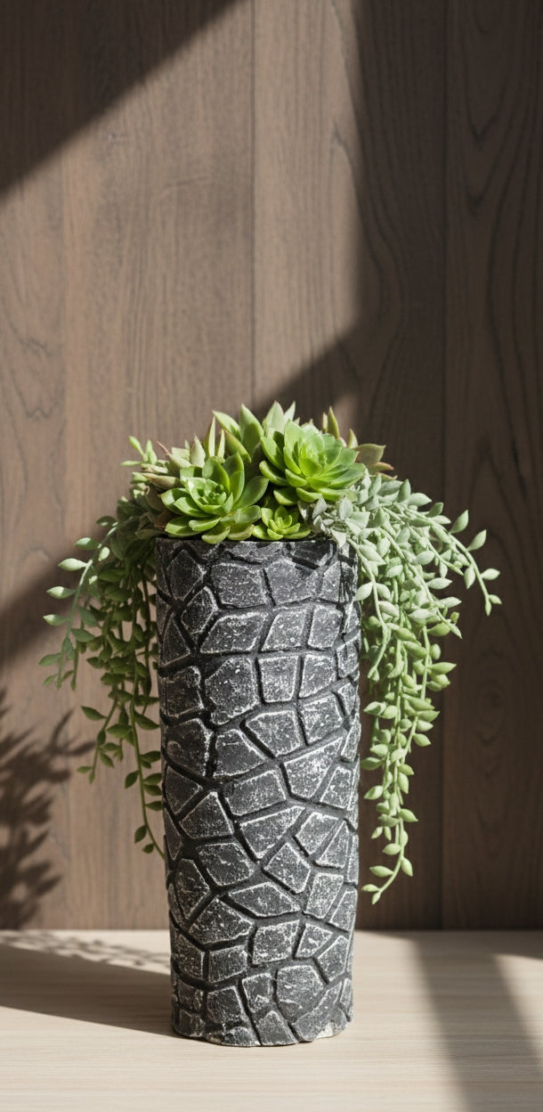 Stone Textured Cement Pot