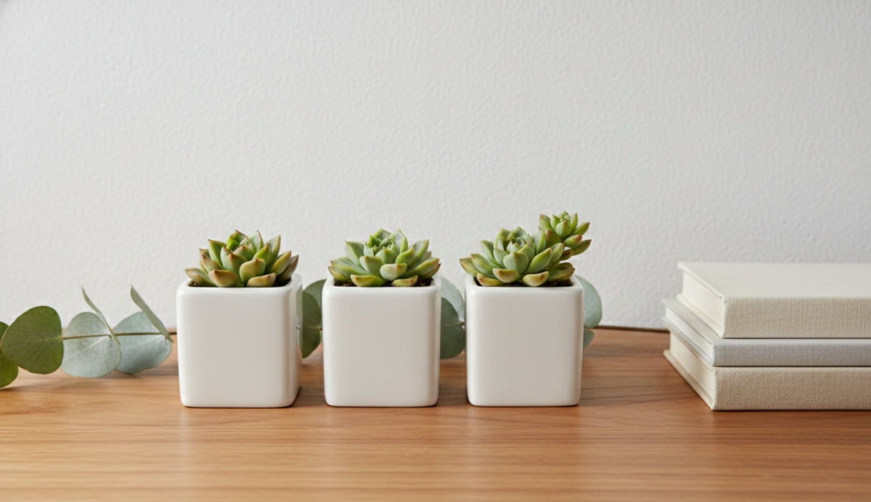 đ€ Mini White Ceramic Pots for Plants & DĂ©cor