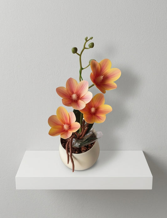 Artificial Orchid Flower Pot