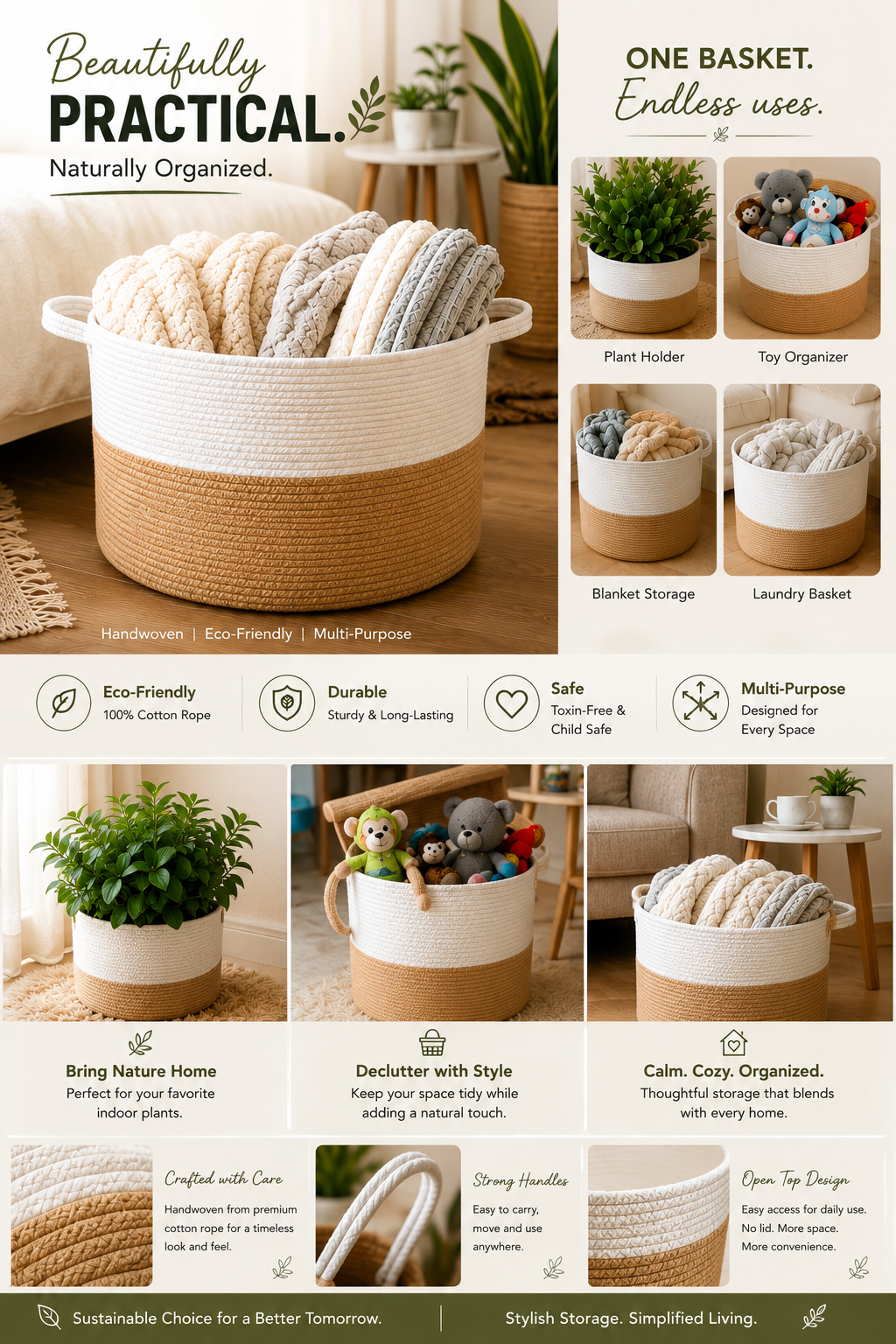 Cotton rope basket