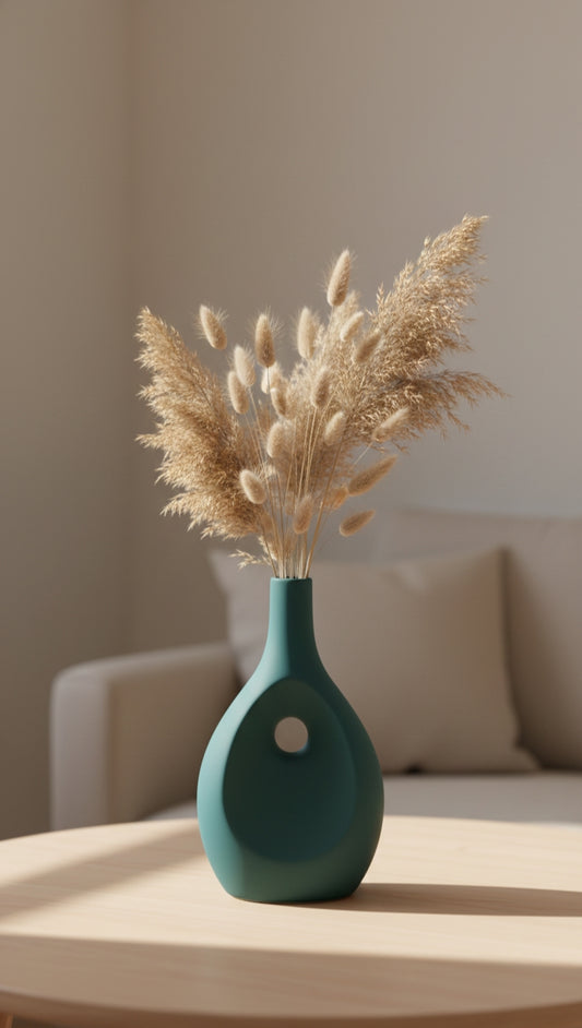 Minimal Teal Ceramic Vase