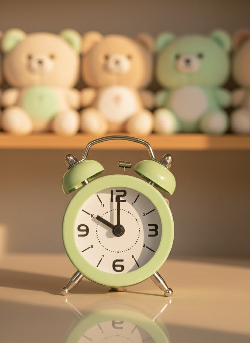 Vintage Green Twin Bell Alarm Clock