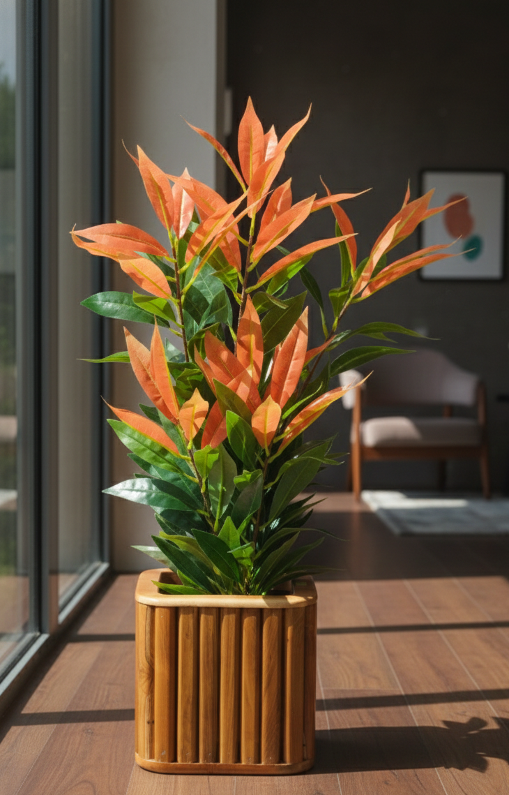 Wooden Planter Box | Natural Wooden Flower Pot for Indoor & Outdoor Decor