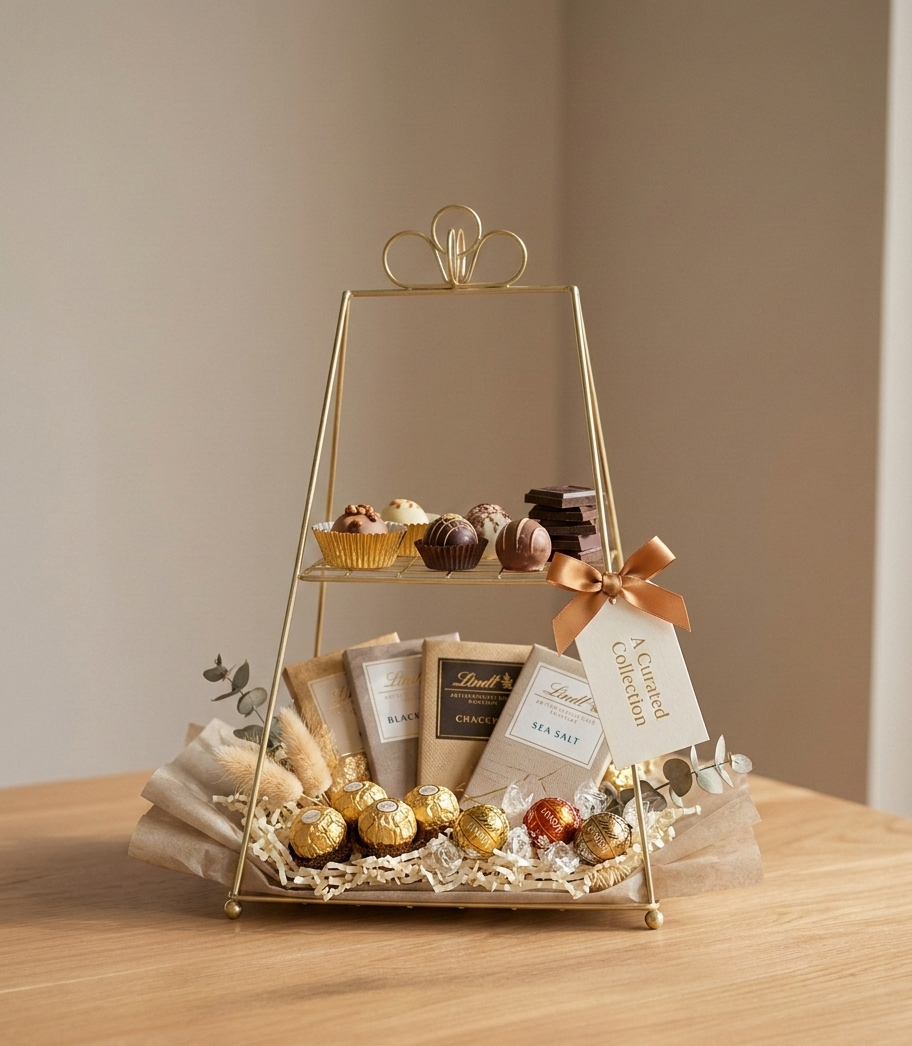 Gold Metal 2-Tier Display Stand