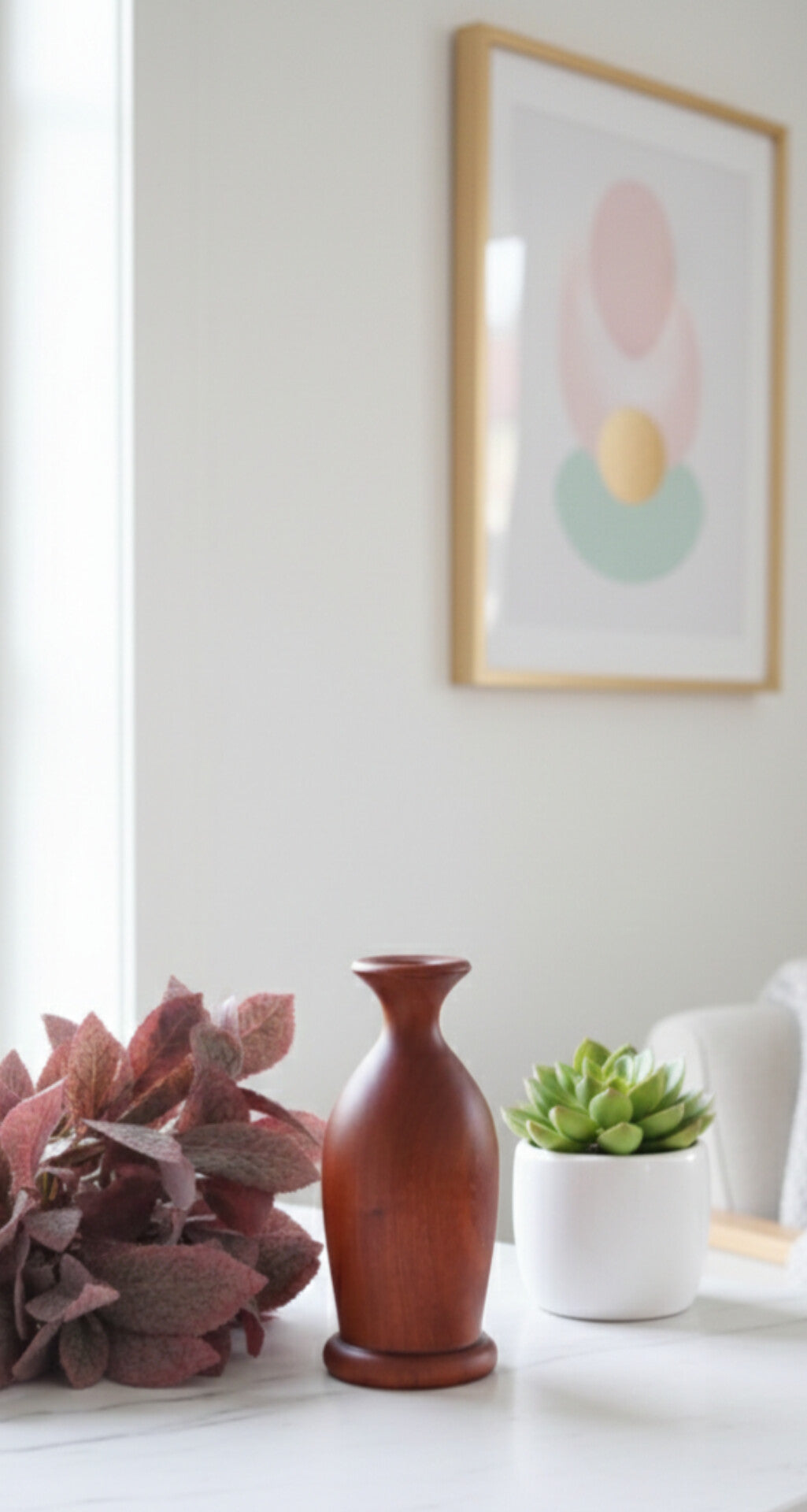 Handcrafted Wooden Vase for Home Décor