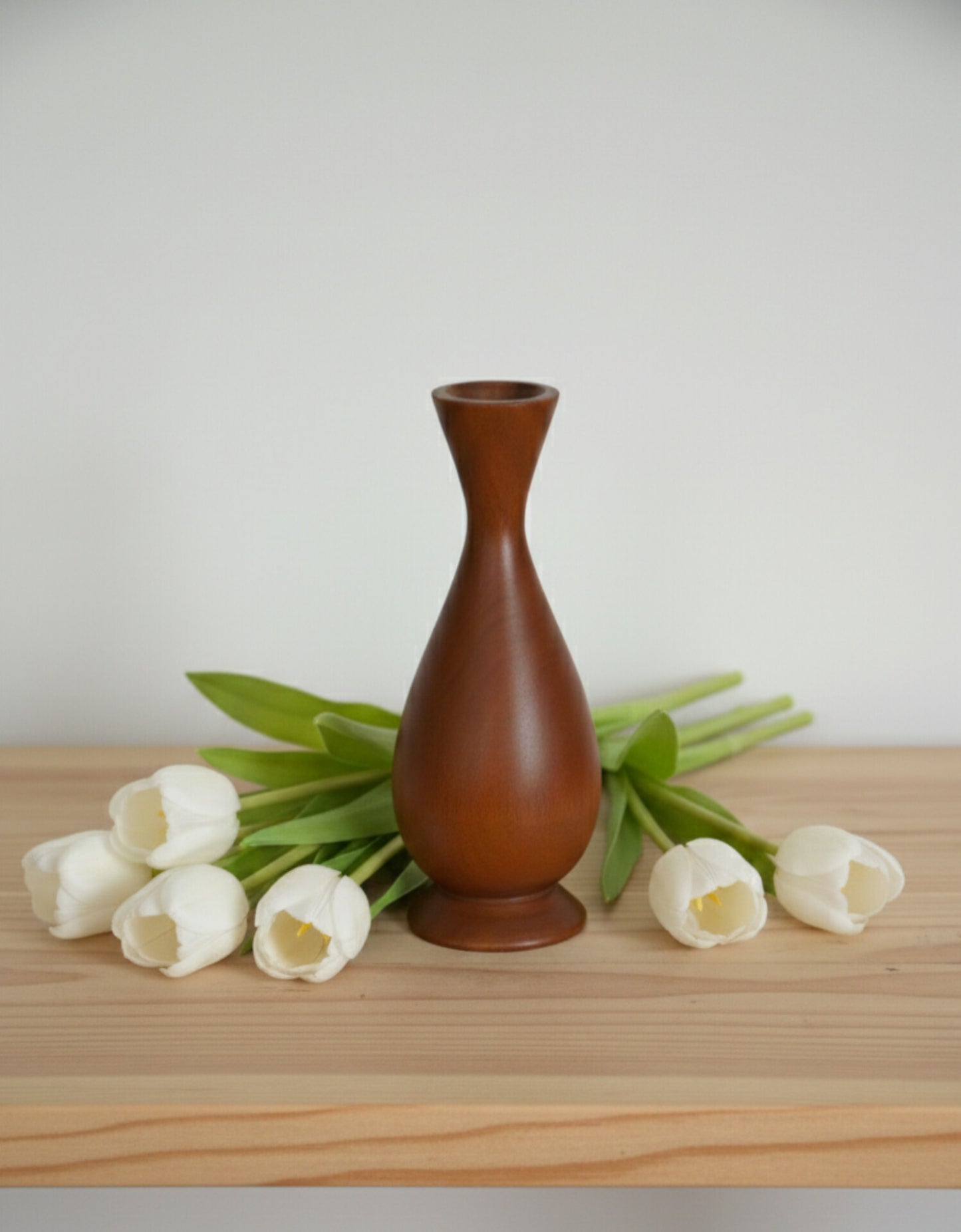 Wooden Decorative Vase | Elegant Natural Wood Home Décor