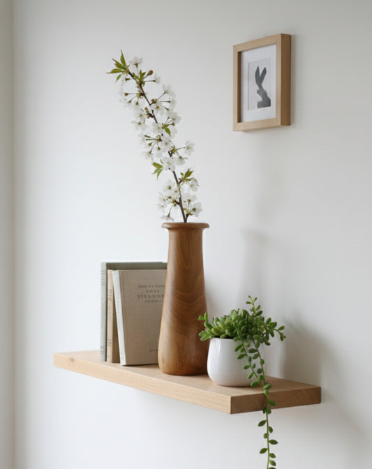 Handcrafted Wooden Flower Vase – Minimalist Natural Home Décor