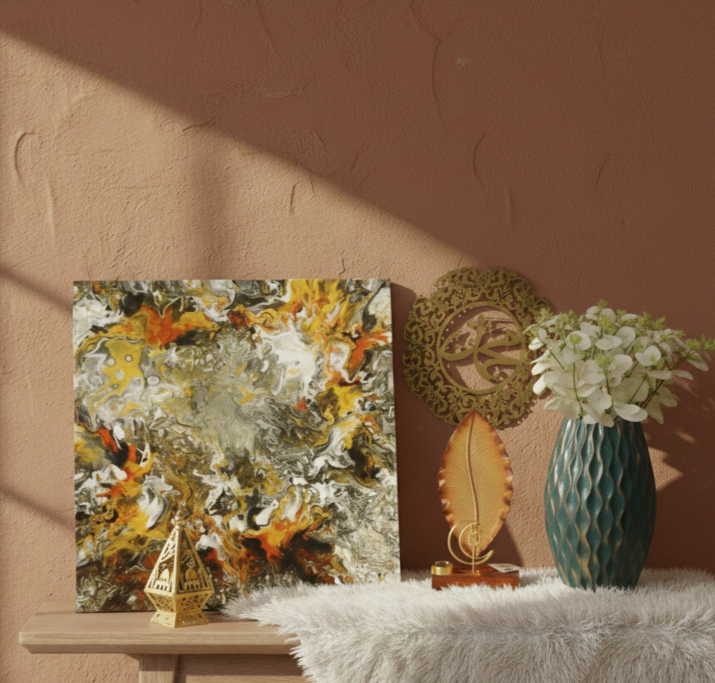 Modern Islamic Home Décor for Ramadan | Earth-Tone Eid Display Set