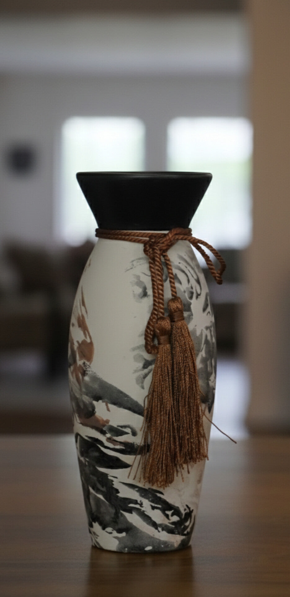 Abstract Ceramic Vase Set of 3 | Modern Home Decor Vases for Living Room, Shelf & Table Styling