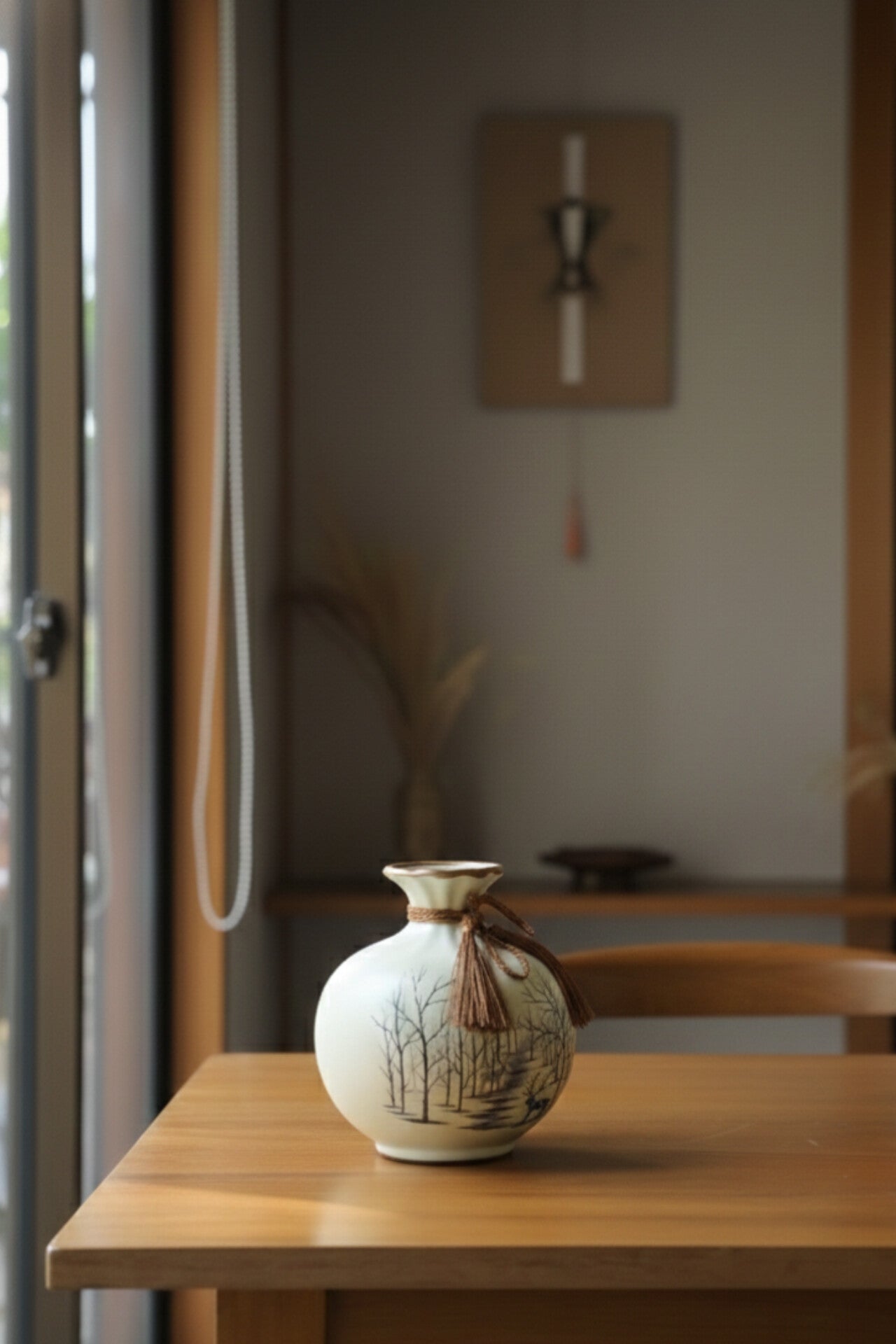 Premium Ceramic Vase & Plate Set – Handcrafted Landscape Design Decorative Home Decor Combo