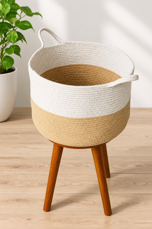 Cotton Rope Storage Basket | Stylish Home Organizer