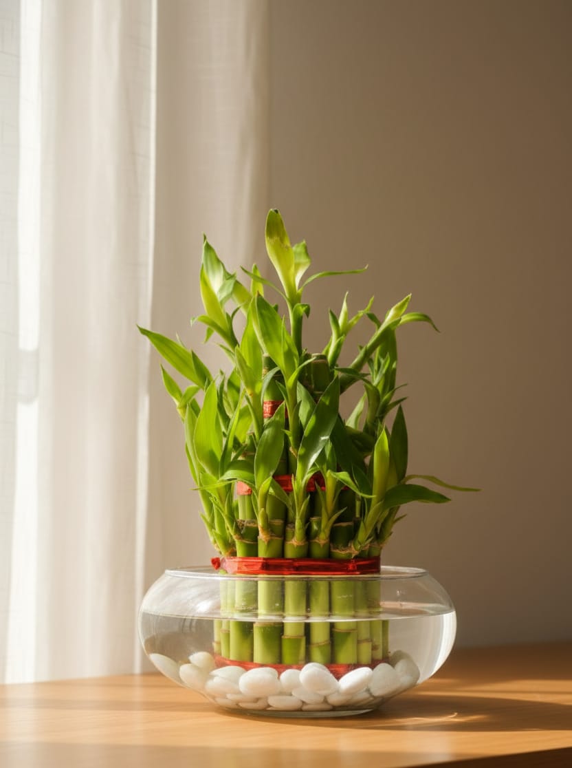 3 Layer Lucky Bamboo Plant in Glass Bowl – Feng Shui Indoor Plant