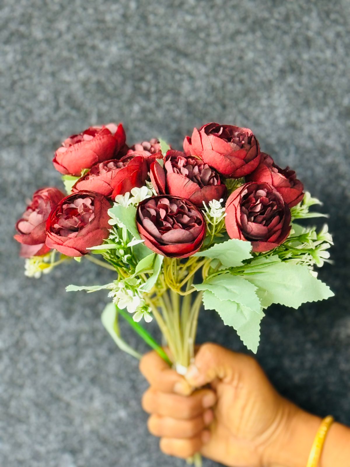Royal Burgundy Artificial Flower Bunch Combo