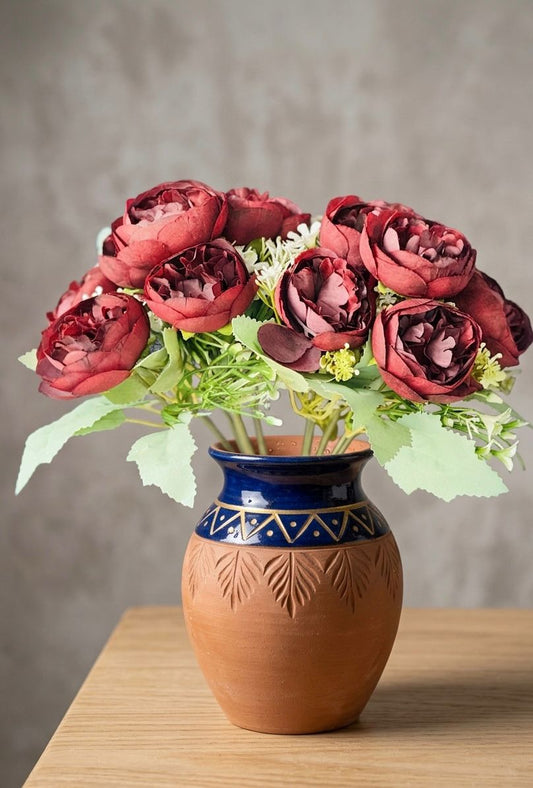 Royal Burgundy Artificial Flower Bunch Combo