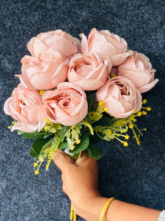 Artificial Rose Flower Bunch Combo – 2 Bunch Set with 12 Flowers