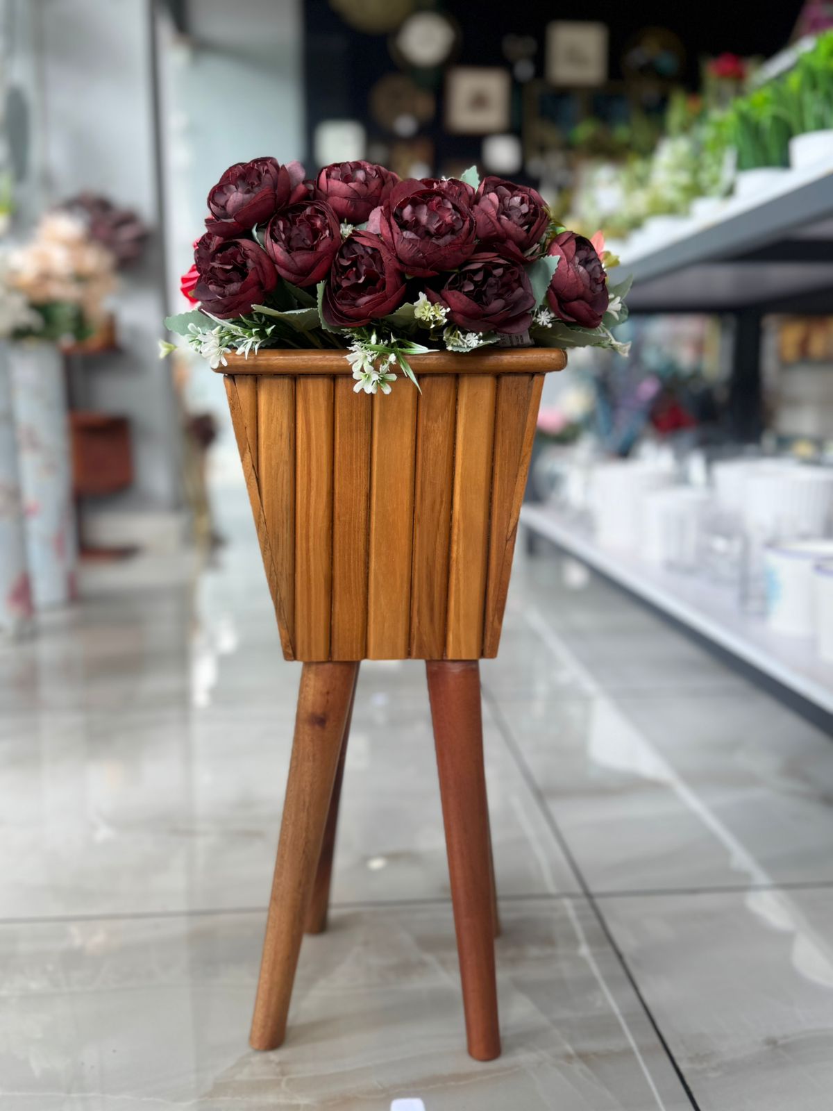 Wooden Indoor Plant Stand Planter Pot