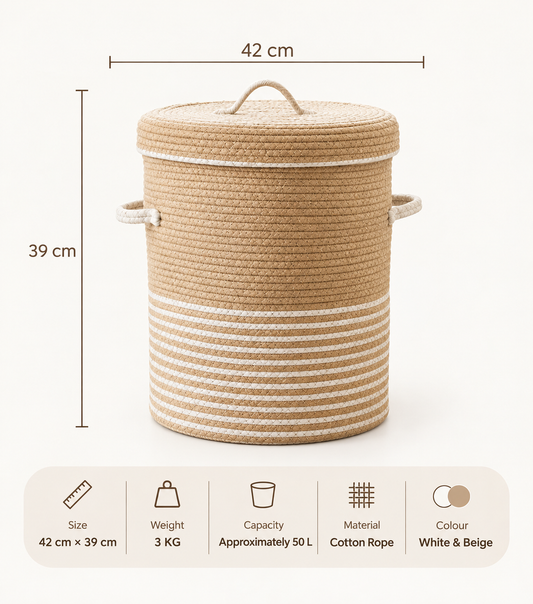 Olive Plant & Woven Laundry Basket Combo