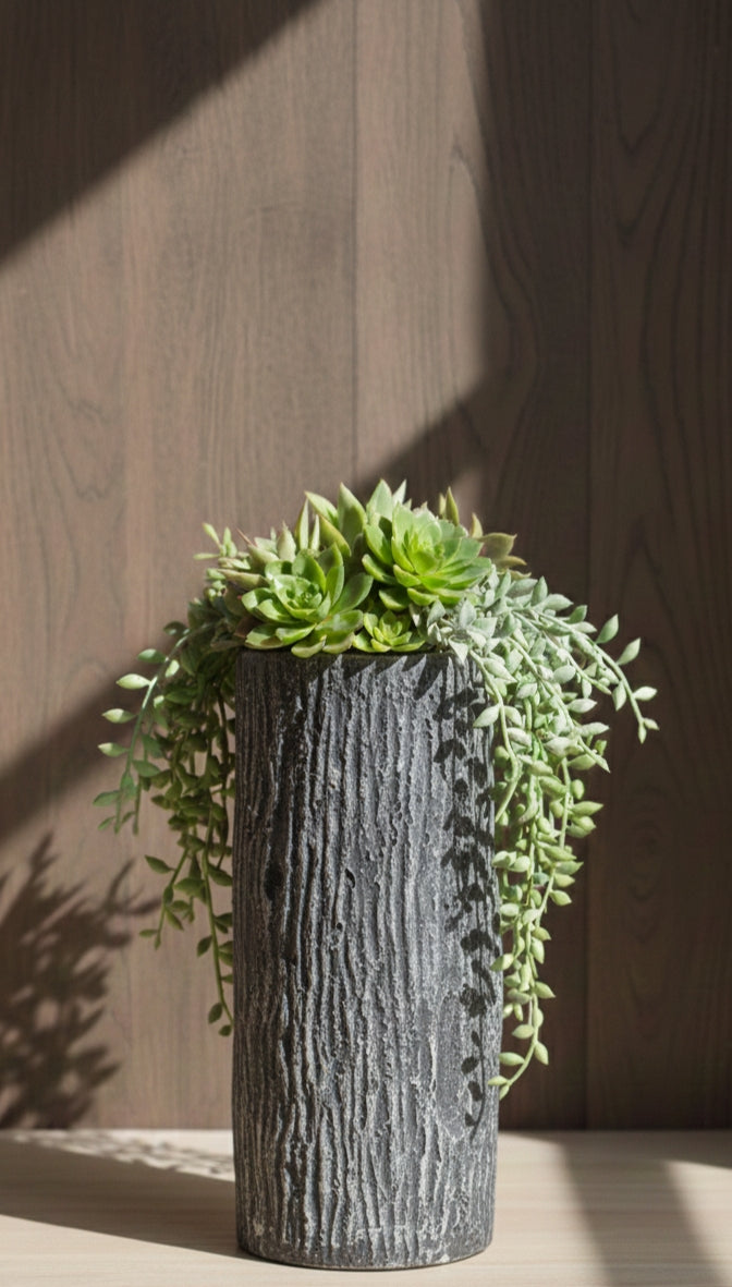 Modern Textured Cement Pot