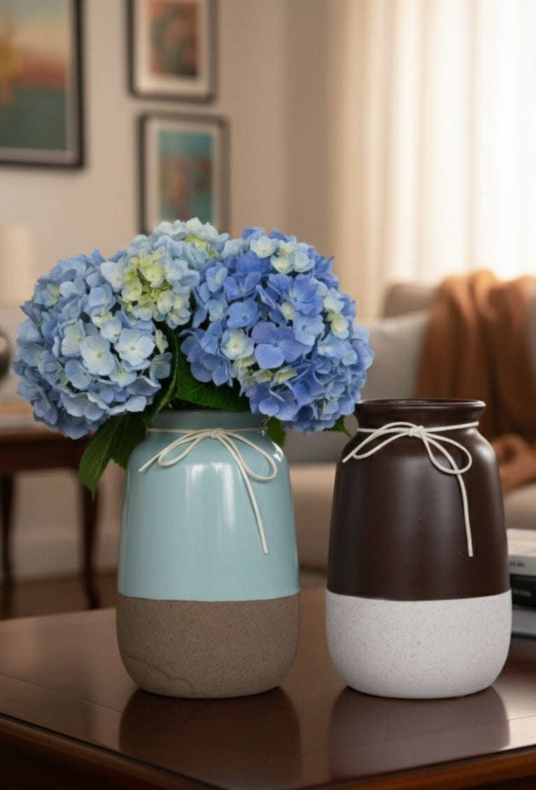 Modern Ceramic Flower Vase Showpiece | Minimalist Table & Living Room Home Décor