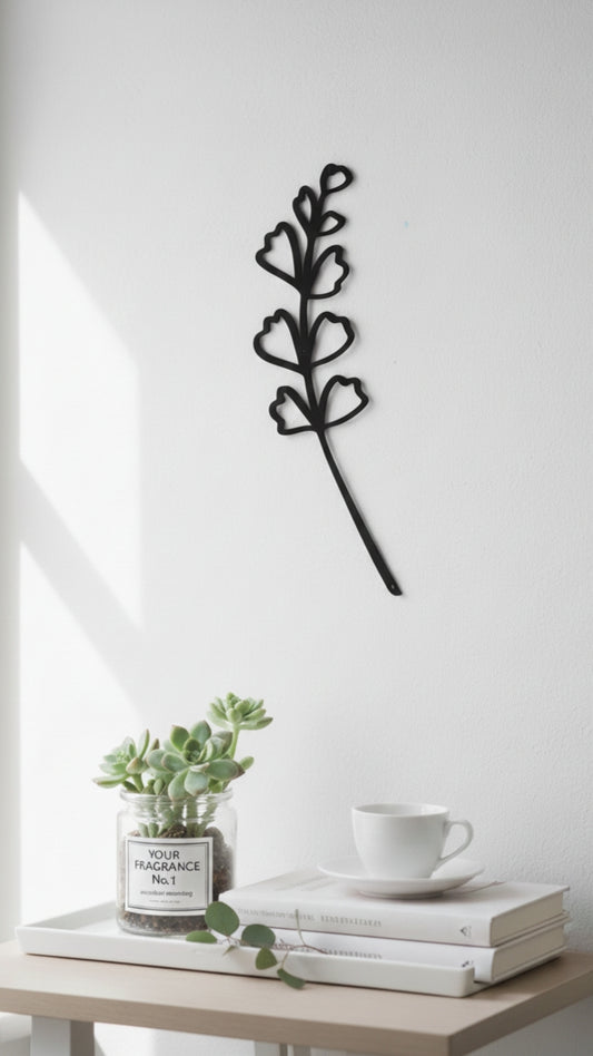 Minimal Botanical Metal Wall Art | Modern Leaf Wall Décor for Home