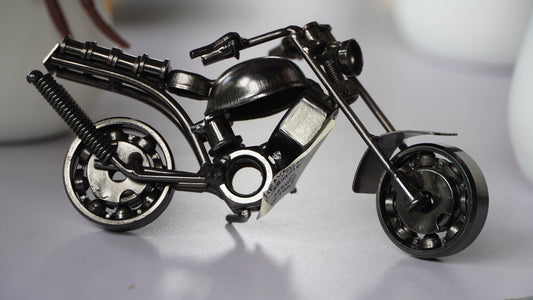 Vintage Metal Bike Showpiece | Classic Motorcycle Table & Shelf Décor
