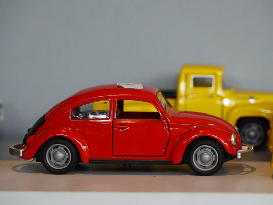 Vintage Red Metal Car Showpiece | Retro Classic Car Home & Office Décor