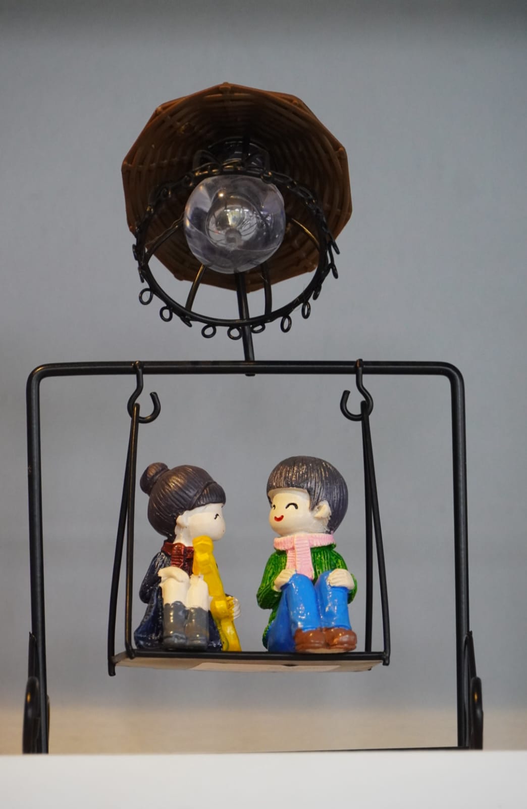 Romantic Couple Swing Showpiece with Lamp | Decorative Table & Shelf Décor