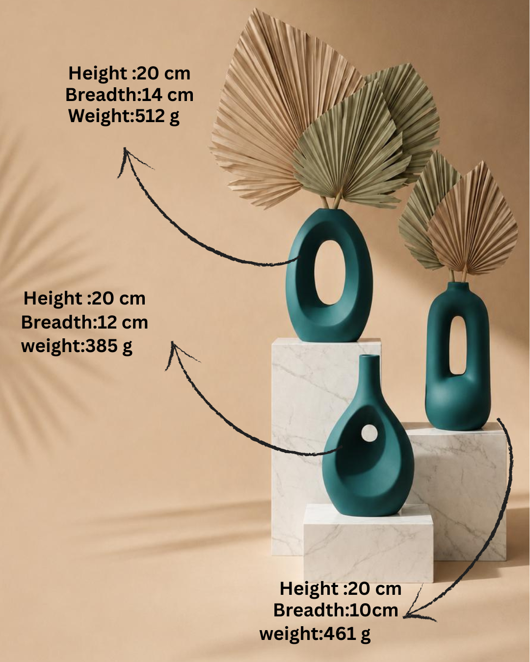 Modern Nordic Ceramic Vase Set of 3 for Home Decor